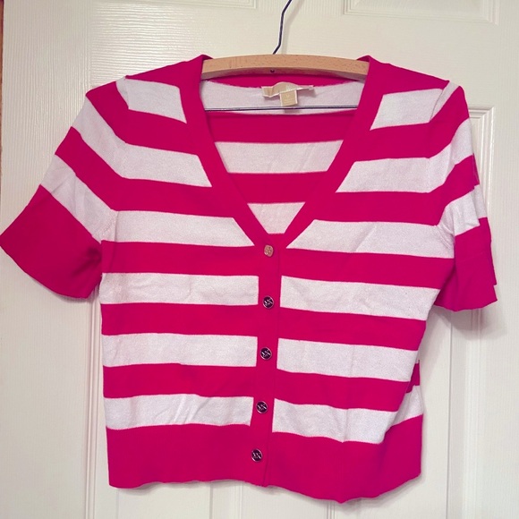 Michael Kors Striped Cardigan Sweater - Size M - Picture 1 of 4